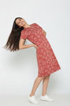 Zivame Knit Cotton Knee Length Nightdress - Burnt Brick — thumbnail 5